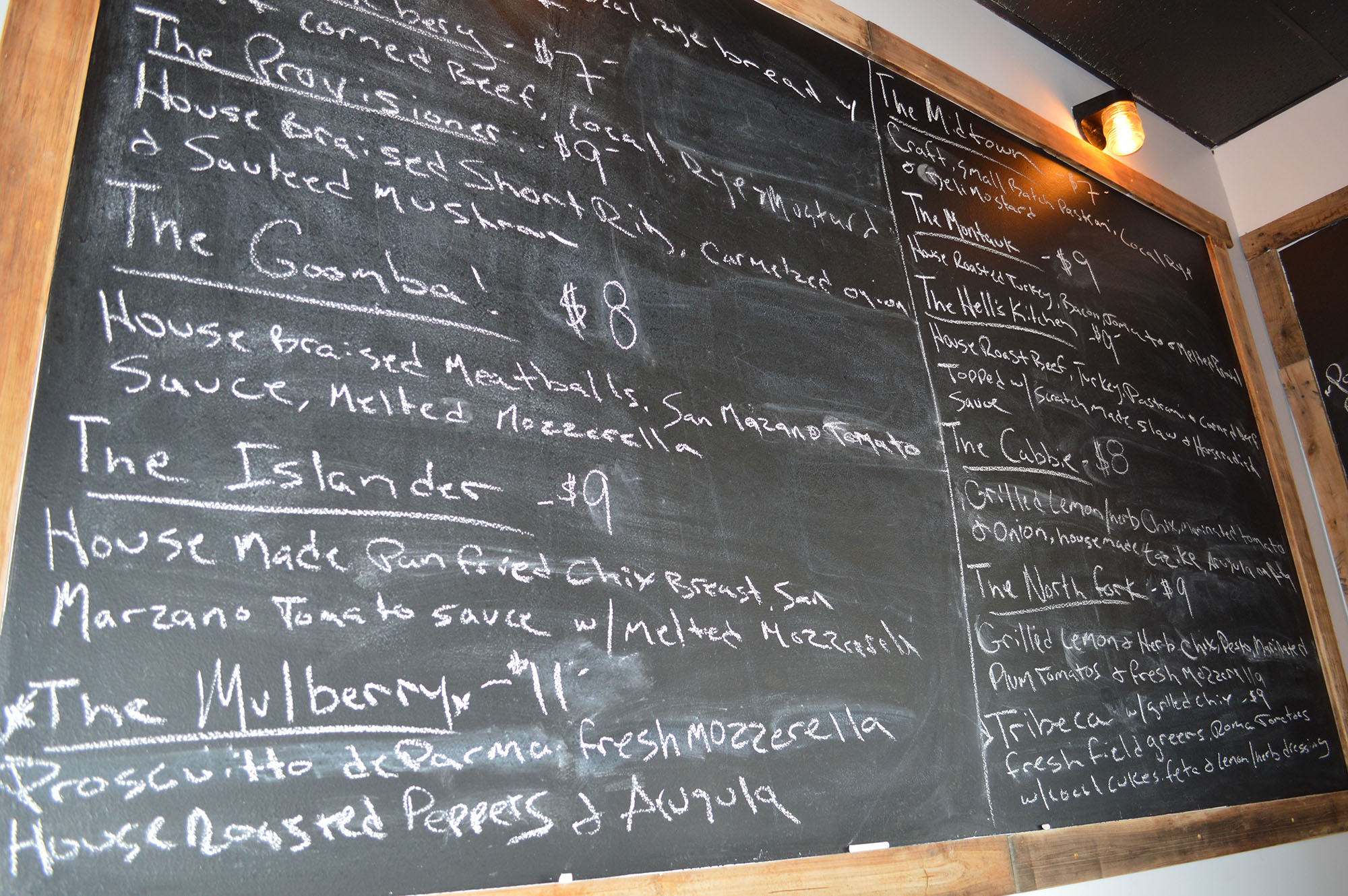 theprovisionerdelimenuboard The Provisioner New York Deli & Cafe